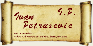 Ivan Petrušević vizit kartica
